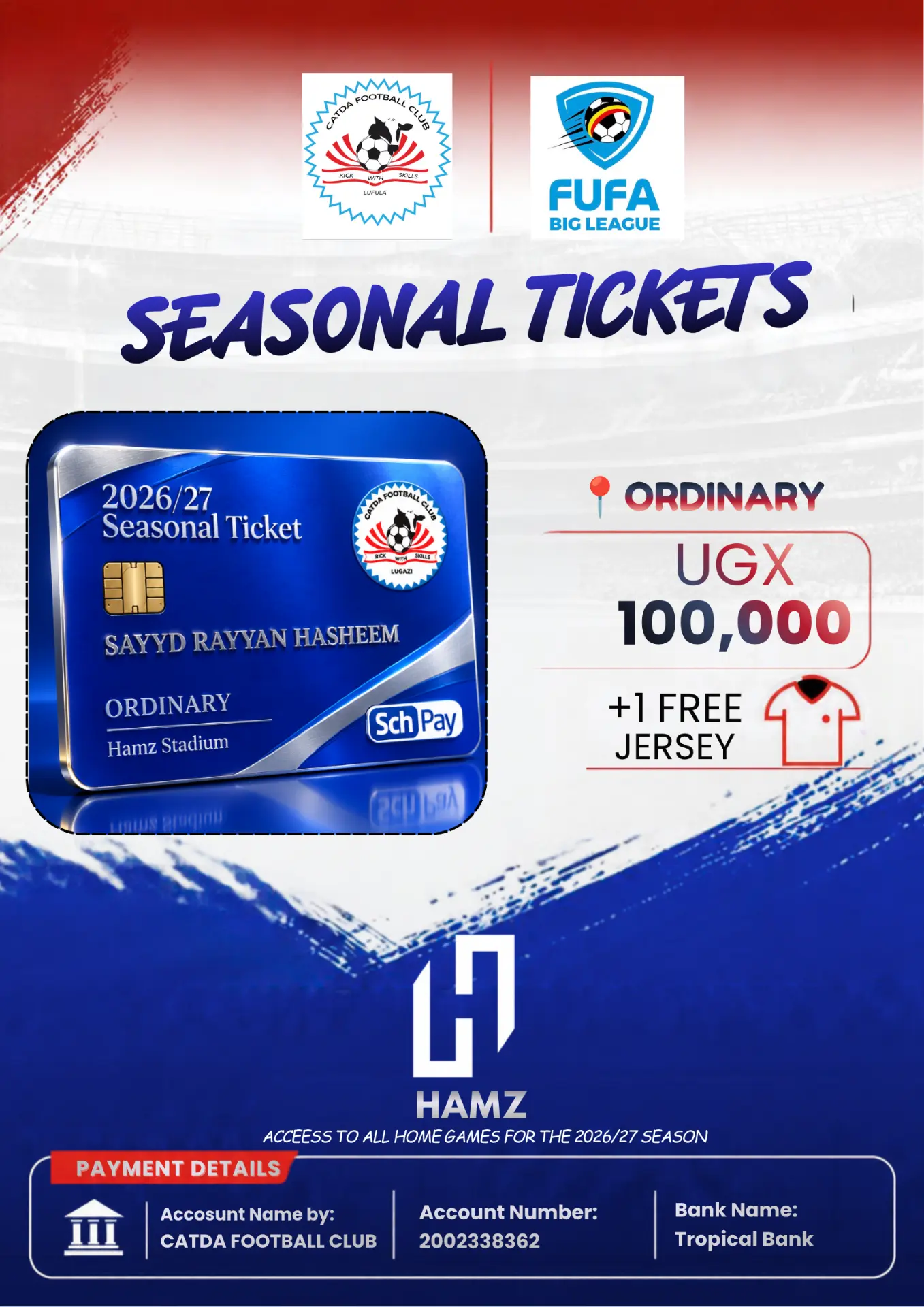 Ordinary season ticket poster for 2026/27